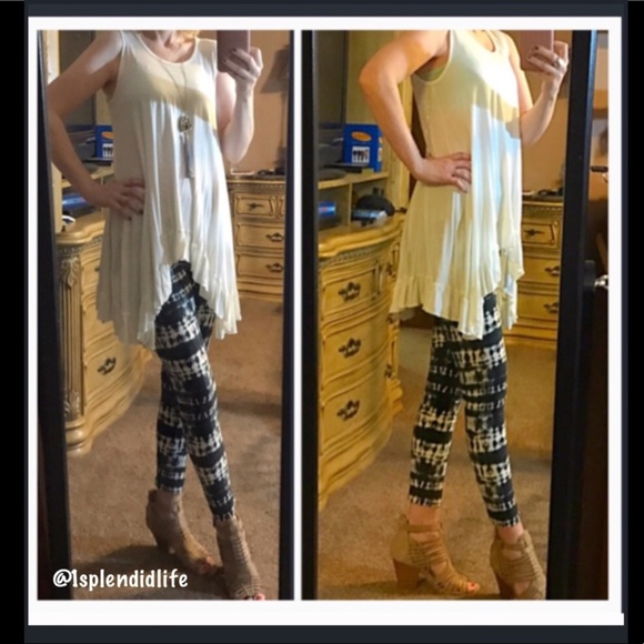 Dark Grey & Navy Tie Dye Soft Leggings- Last Pair - Picture 5 of 8